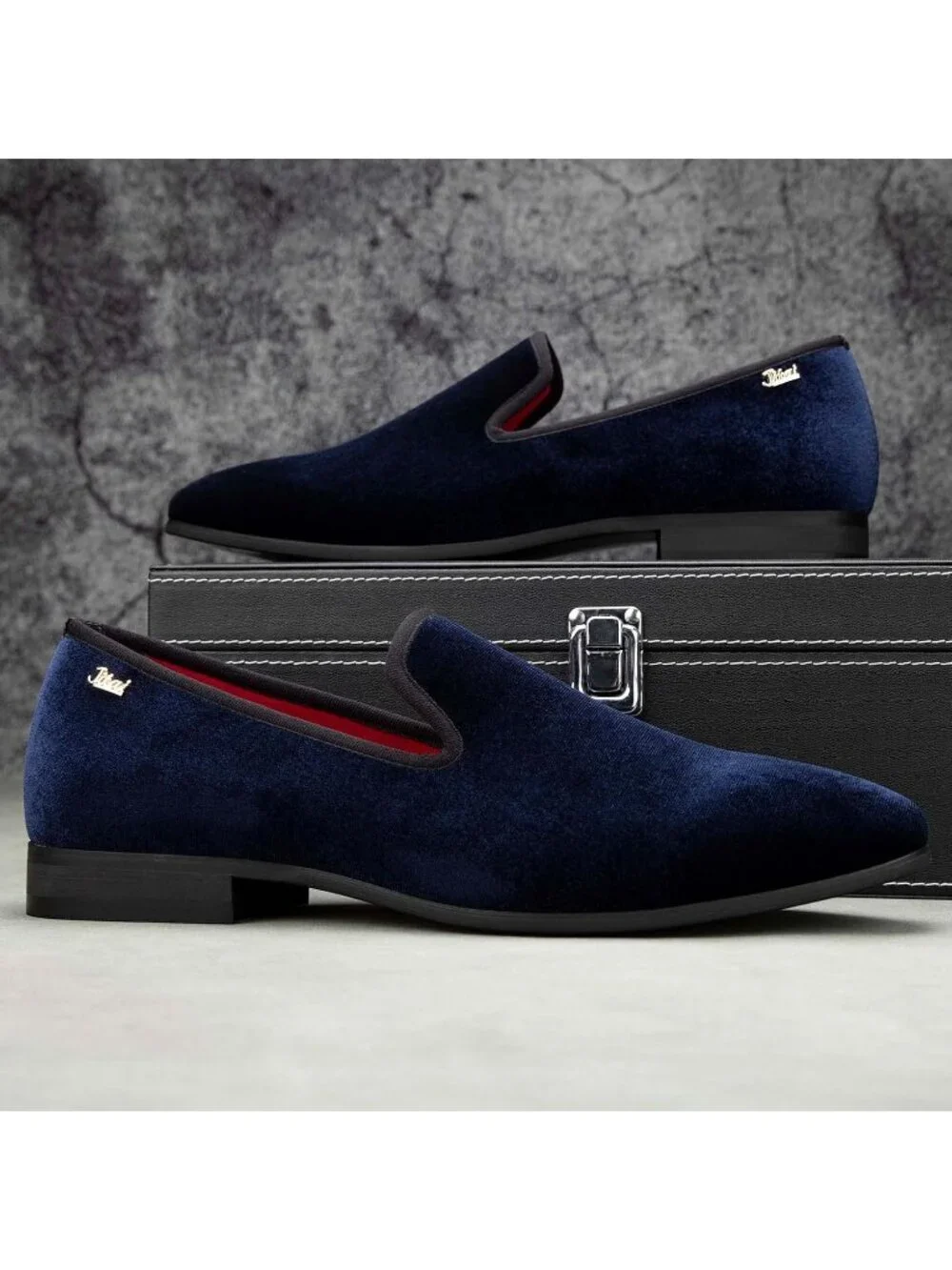 JITAI Men's Blue15 Elegant Rubber & Leather Penny Loafers Casual Formal Shoes